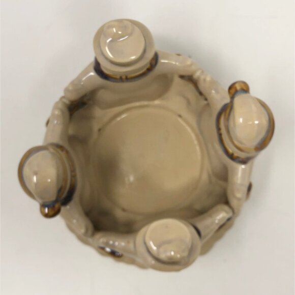 Snowman Candle Holder + Trinket Dish Set Beach - Vtg JC Penney Winter Snowmen - Picture 4 of 13